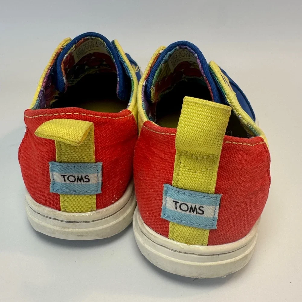 TOMS X Playdoh‎ Toddler 10 No Tie Velcro Shoes Sneakers Retro Unisex Kids